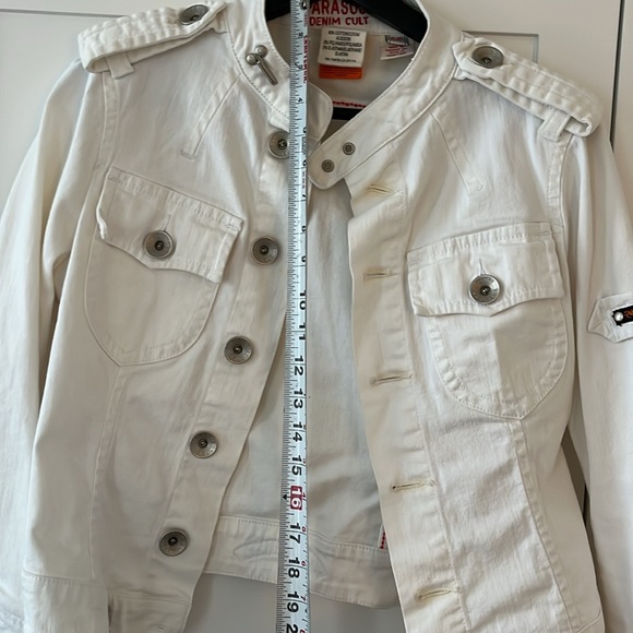 SOLD Vintage 2000s Parasuco white denim jacket size S - Picture 10 of 16